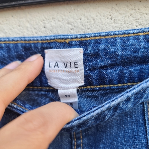 La Vie Rebecca Taylor | Drapey Wide Leg Trouser Jeans Size 27 - Picture 3 of 12